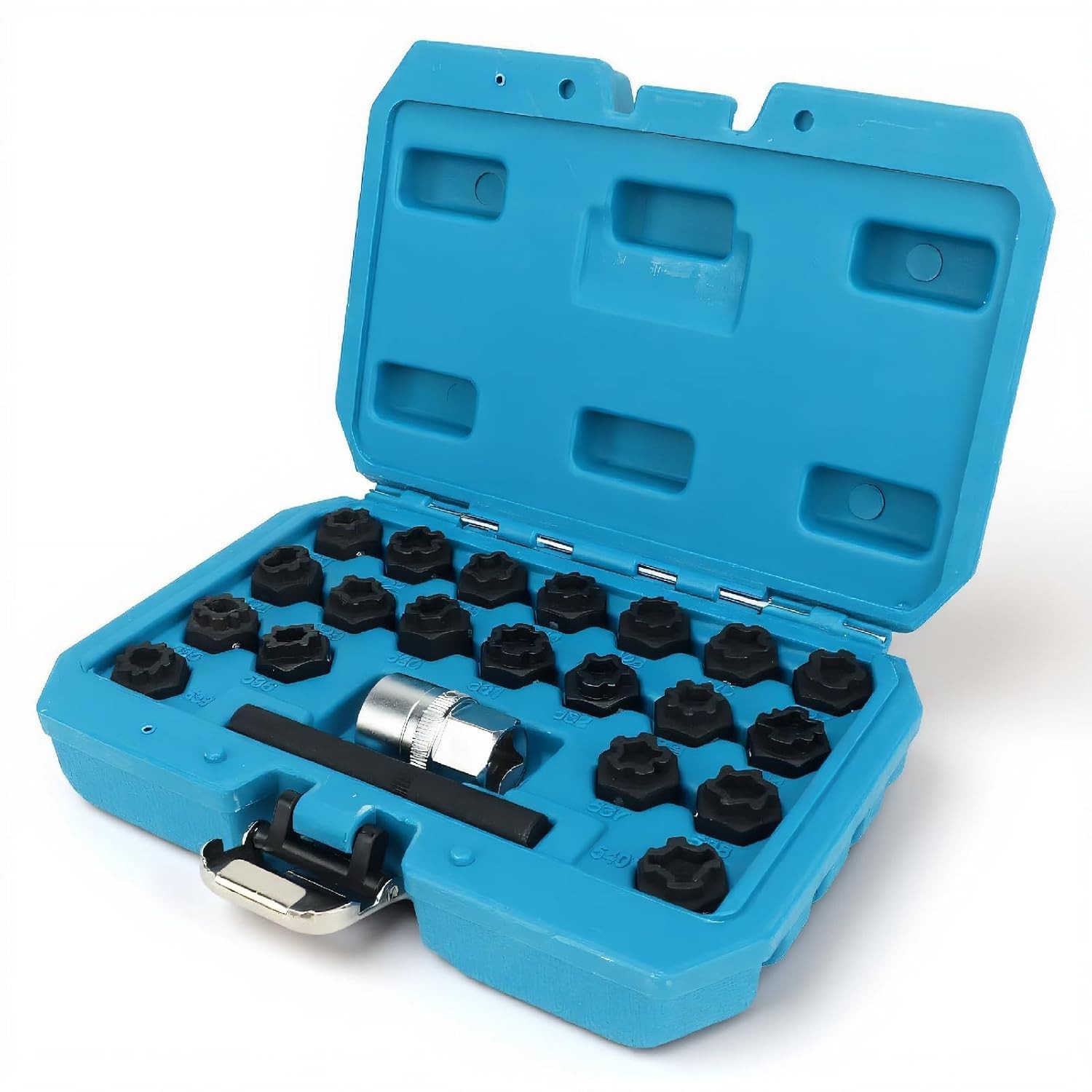 22pcs Universal Wheel Locking Key Socket Wheel Rim Lug Nut Master Removal Tool