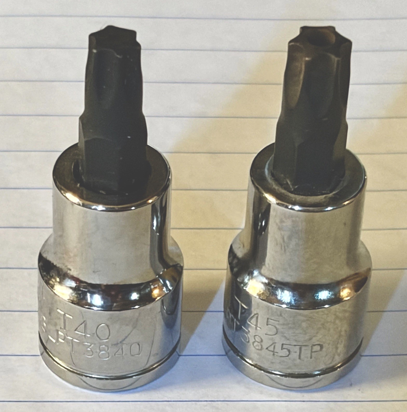 Blue Point 3/8 Drive Torx Stubby Bit Sockets T40,T45 VGC