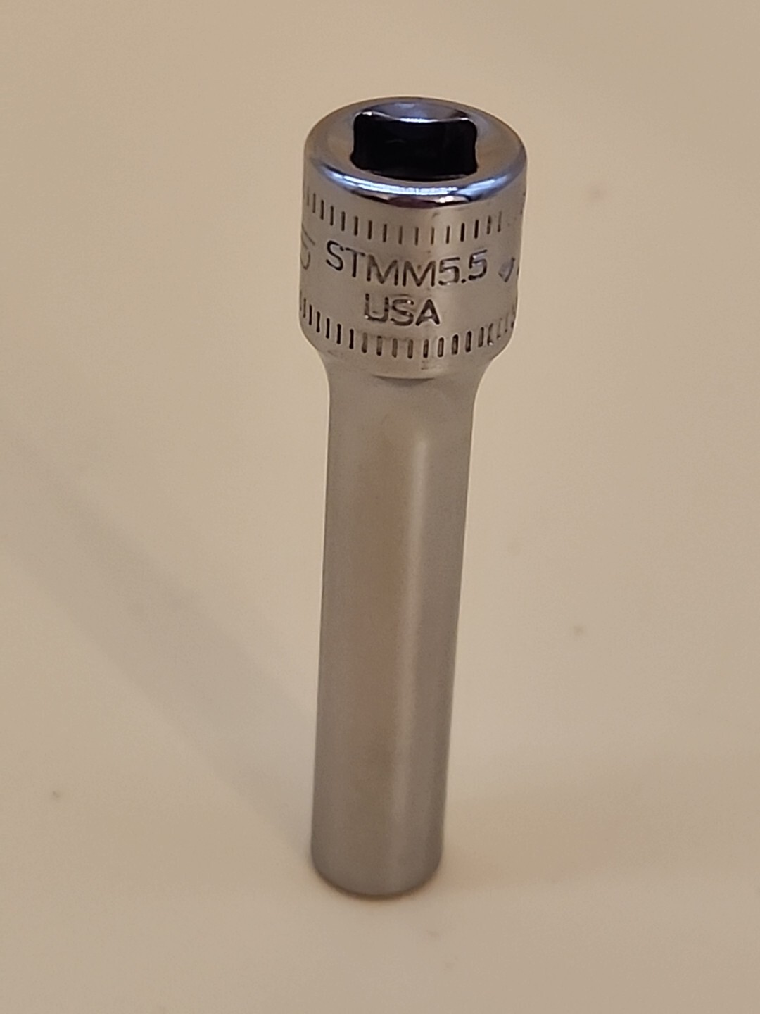 Snap-On Tools 5.5mm 6 Point 1/4″ Drive Deep Polished Chrome Socket STMM5.5 USA