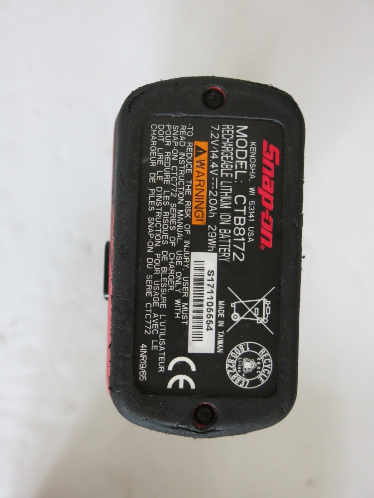 Snap On CTB8172 14.4V 2.0 Ah Battery CT861 cts861 ctr861 ctpp861 Brushless Tool
