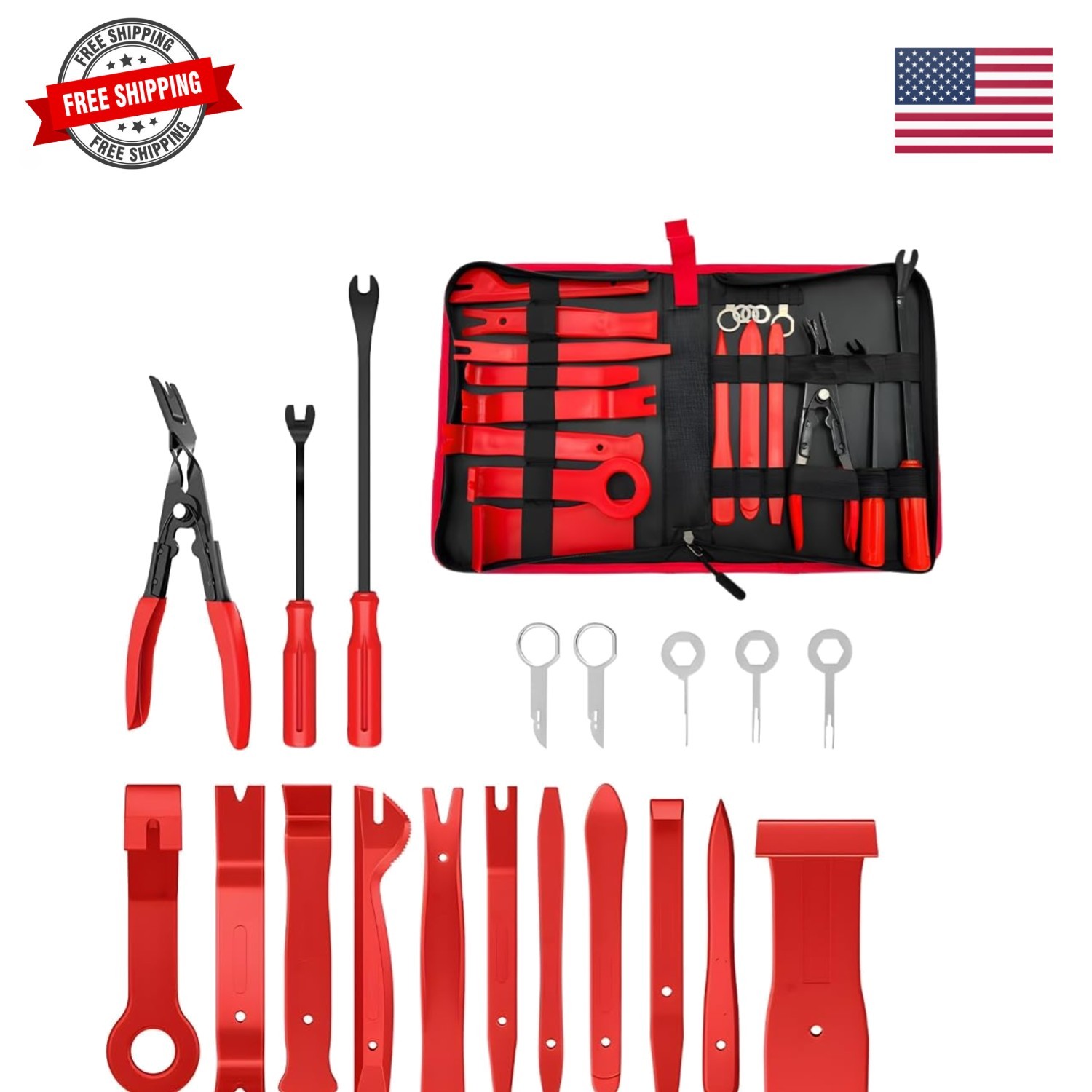 19 PCS , Plastic Upholstery Pliers Removal Install Tools with Storage Bag, Pa…