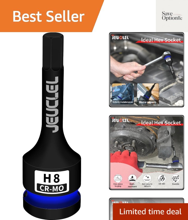 8mm Hex Impact Bit Socket, H8 1/2-Inch Impact Drive Allen Socket, Cr-Mo Steel…