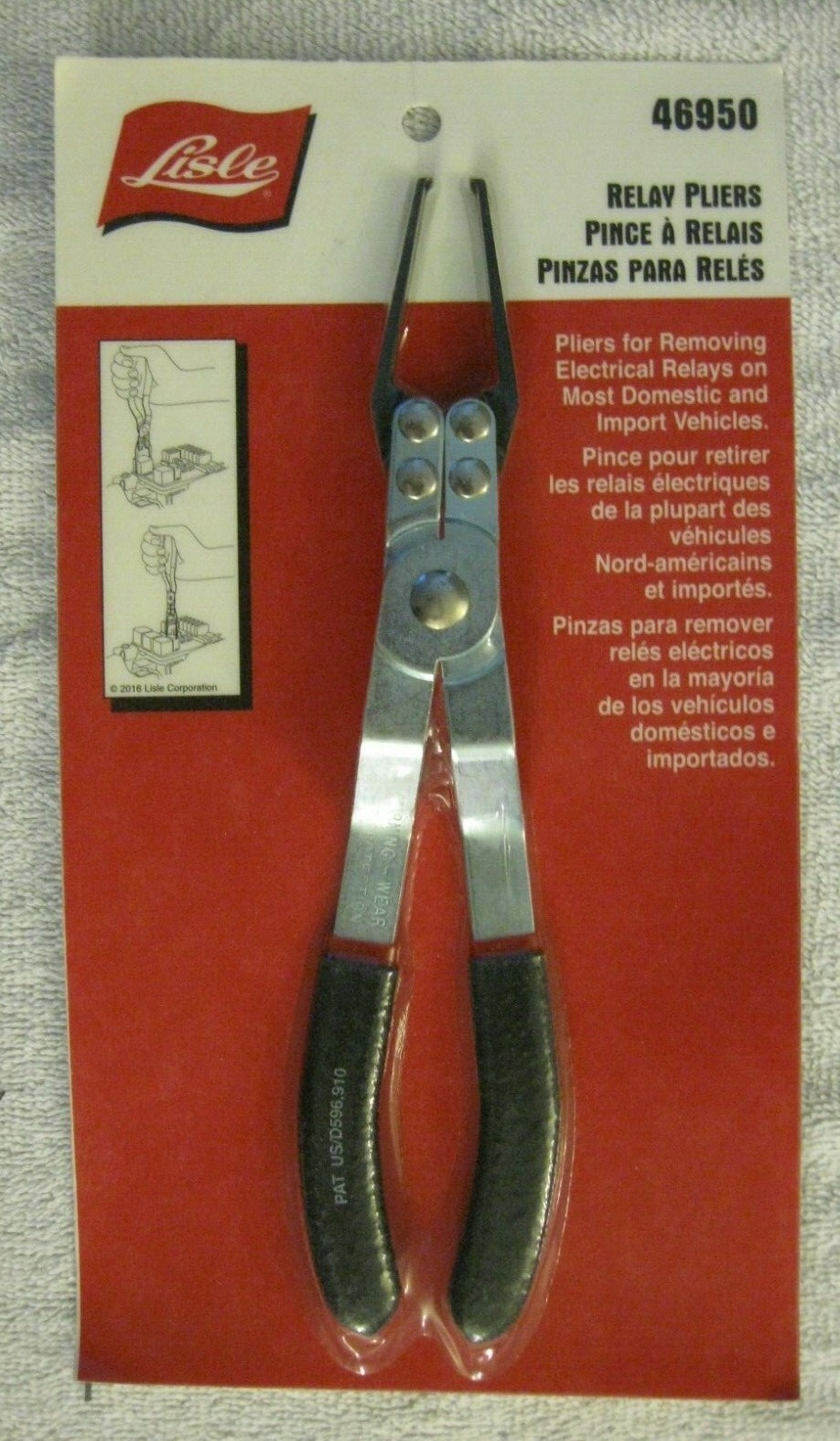 NEW LISLE TOOL 46950 RELAY PULLER PLIERS FOR AUTOMOTIVE INDUSTRIAL AGRICULTURAL