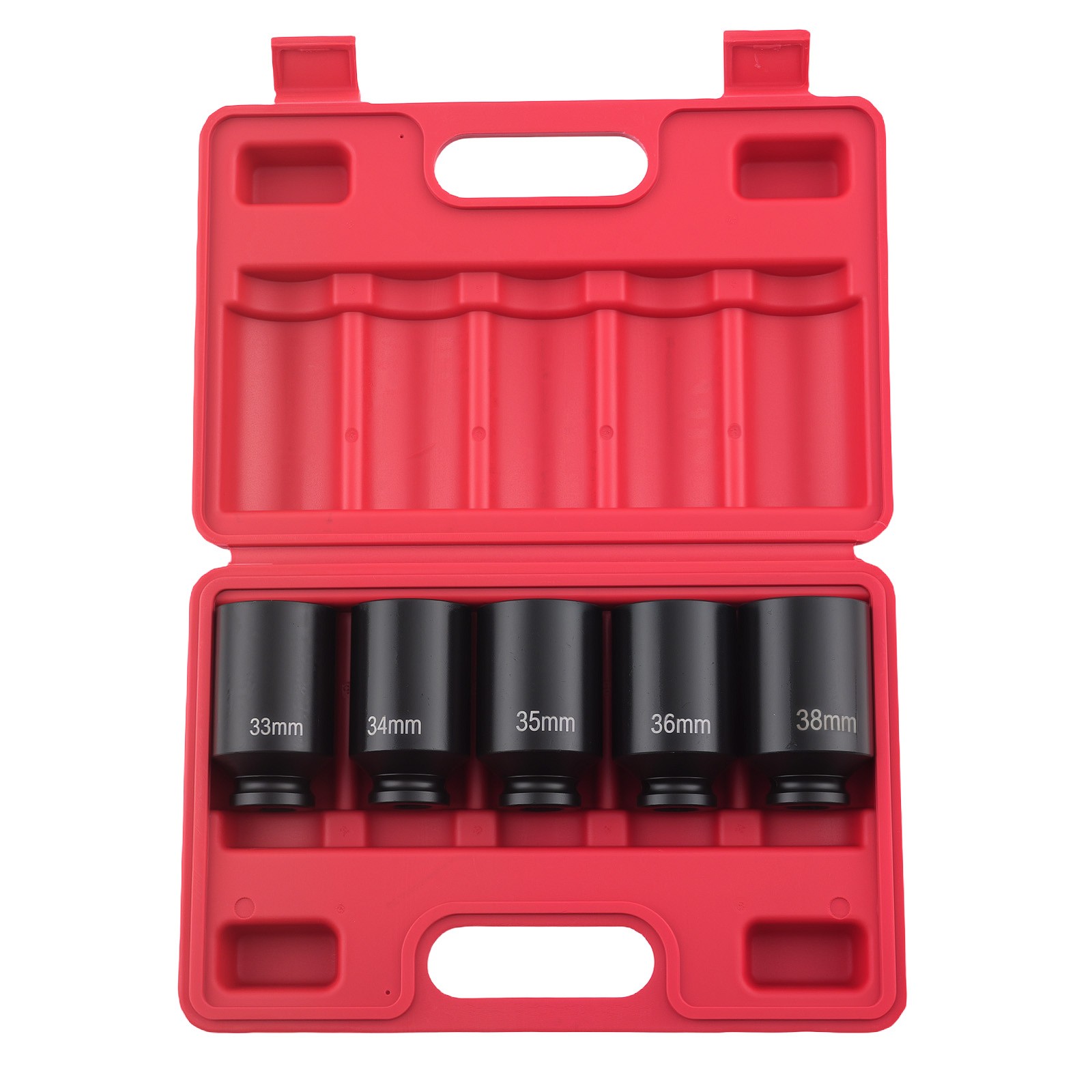 5pc 1/2″ Drive Front & Back SAE Wheel Spindle Axle Nut Deep Impact Socket Set