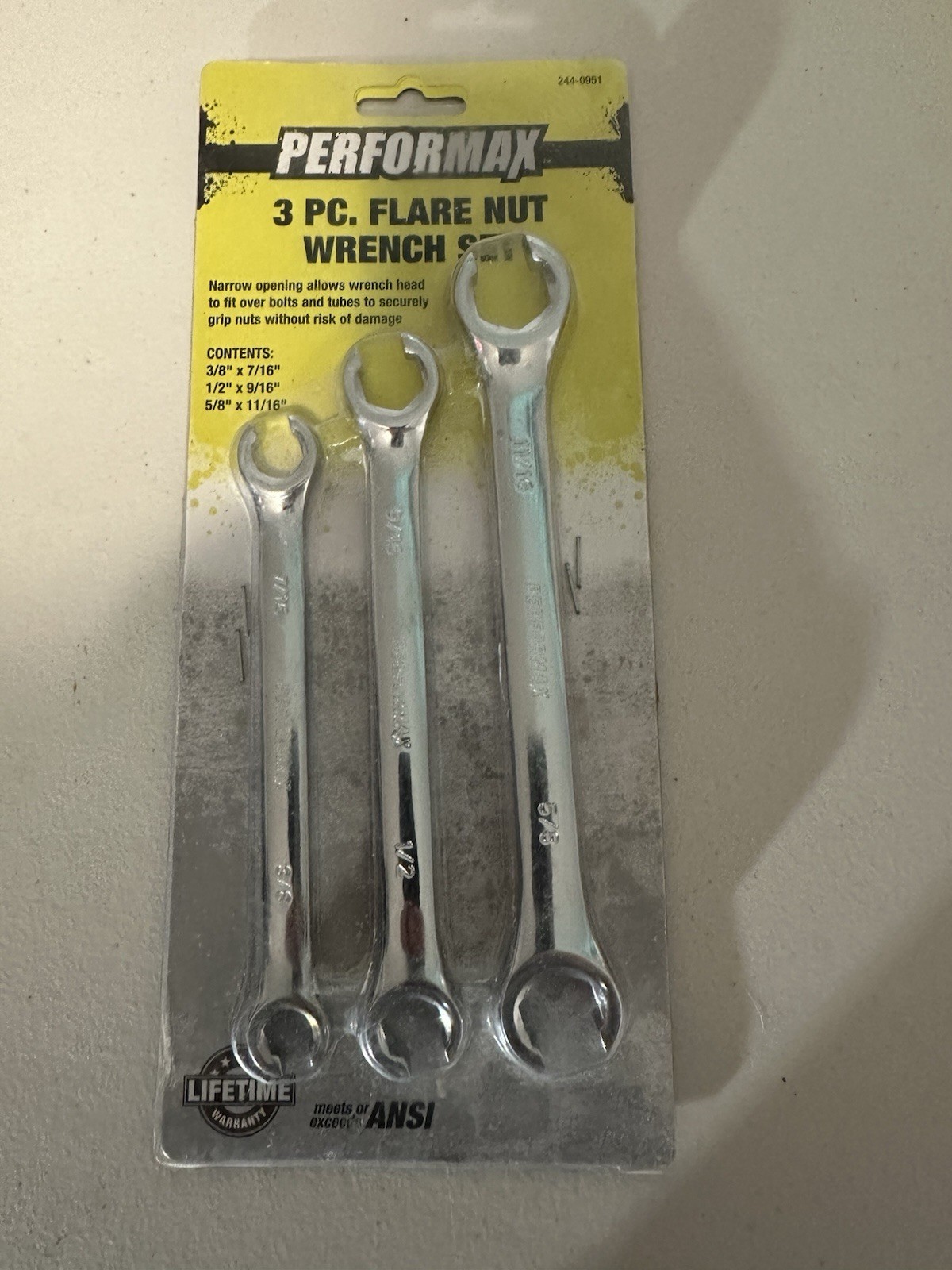 Performax 3 Pc Flare Nut Wrench Set
