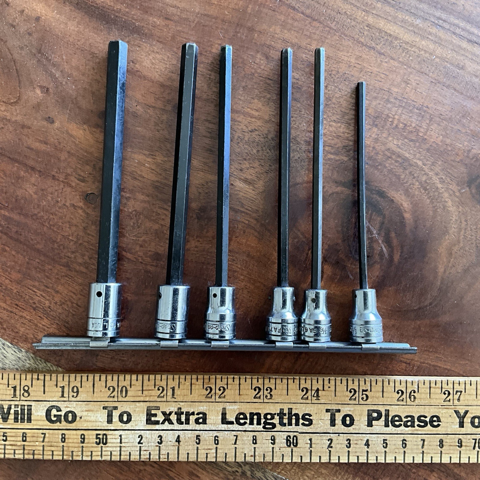 Vintage Rare Snap On Extra Long Hex Bit Socket Set *Good* Condition