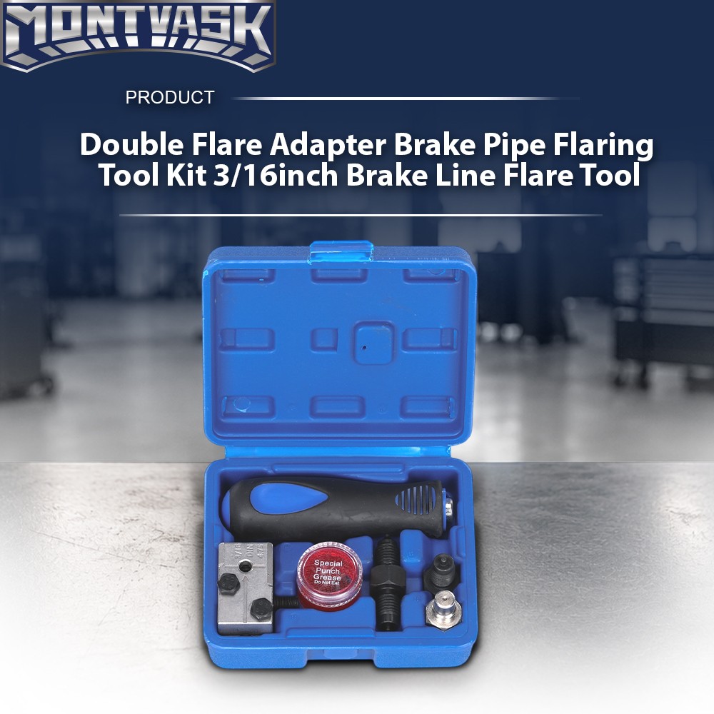 Double Flare Adapter Brake Pipe Flaring Tool Kit 3/16inch Brake Line Flare Tool