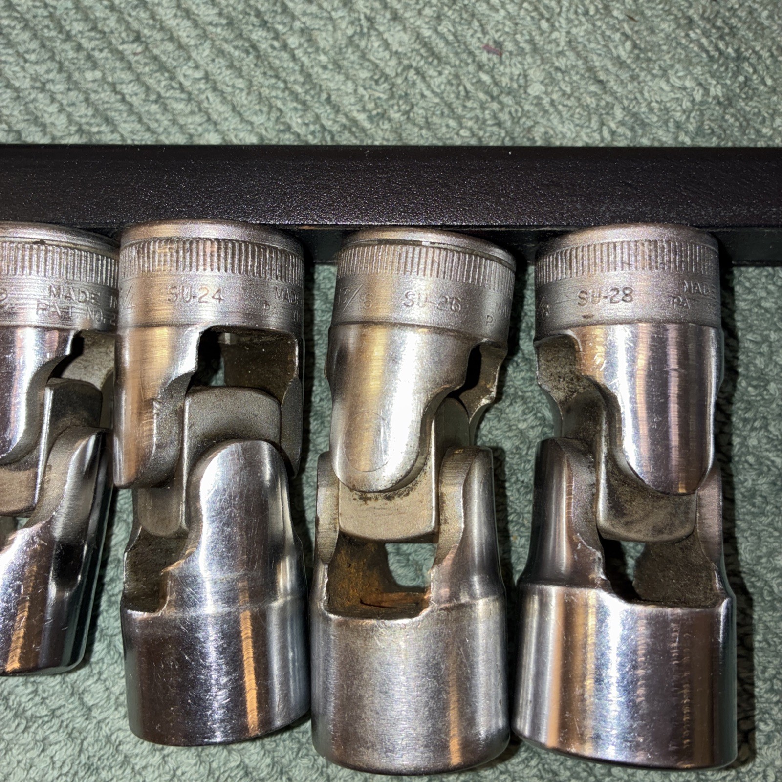 Snap-On 1/2″dr 6pc 6pt Swivel Sockets 9/16-7/8” SU-18, 20, 22, 24, 26, 28