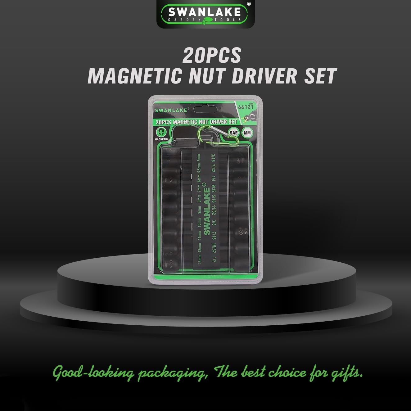 20-Piece Magnetic Nut Driver Set, Metric & SAE 1/4″ Hex Shank, Drill Socket Set,