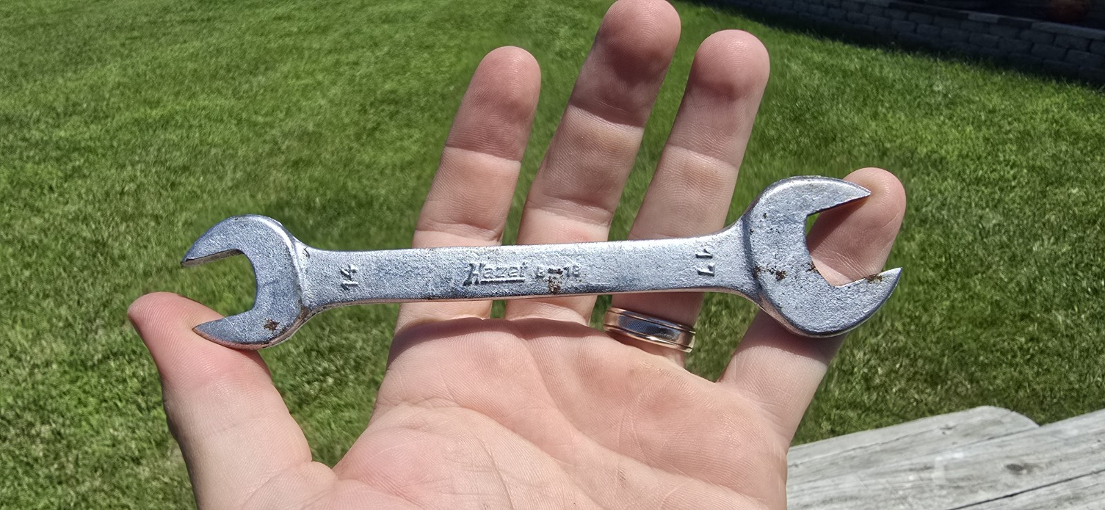 Vintage Hazet B-18 Spanner Wrench Open End 14mm 17mm Porsche German BMW