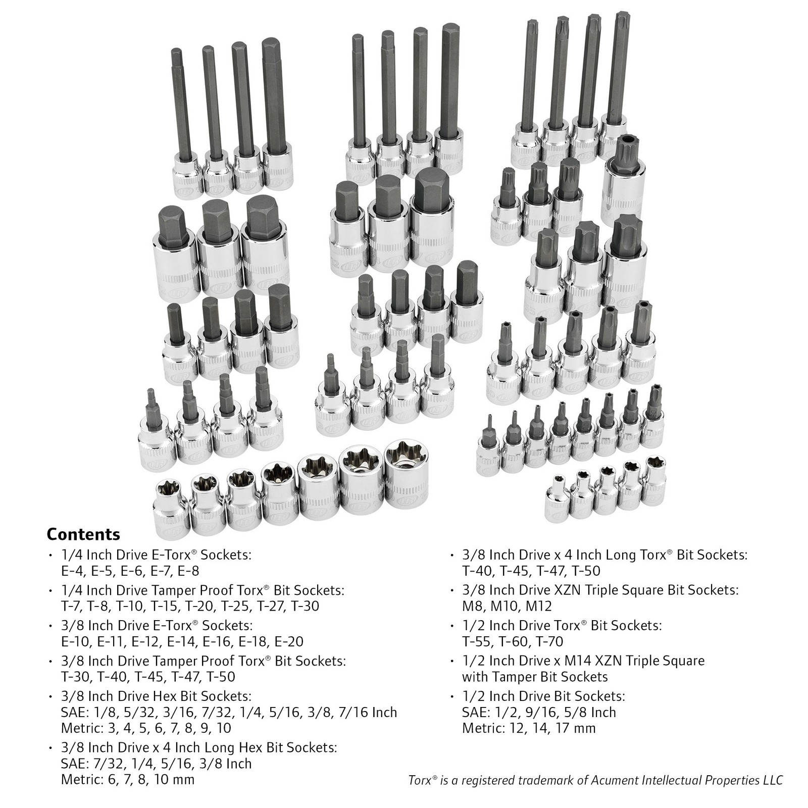 Ingersoll Rand 66 Piece Master Torx and Specialty Bit Socket Set – 752003