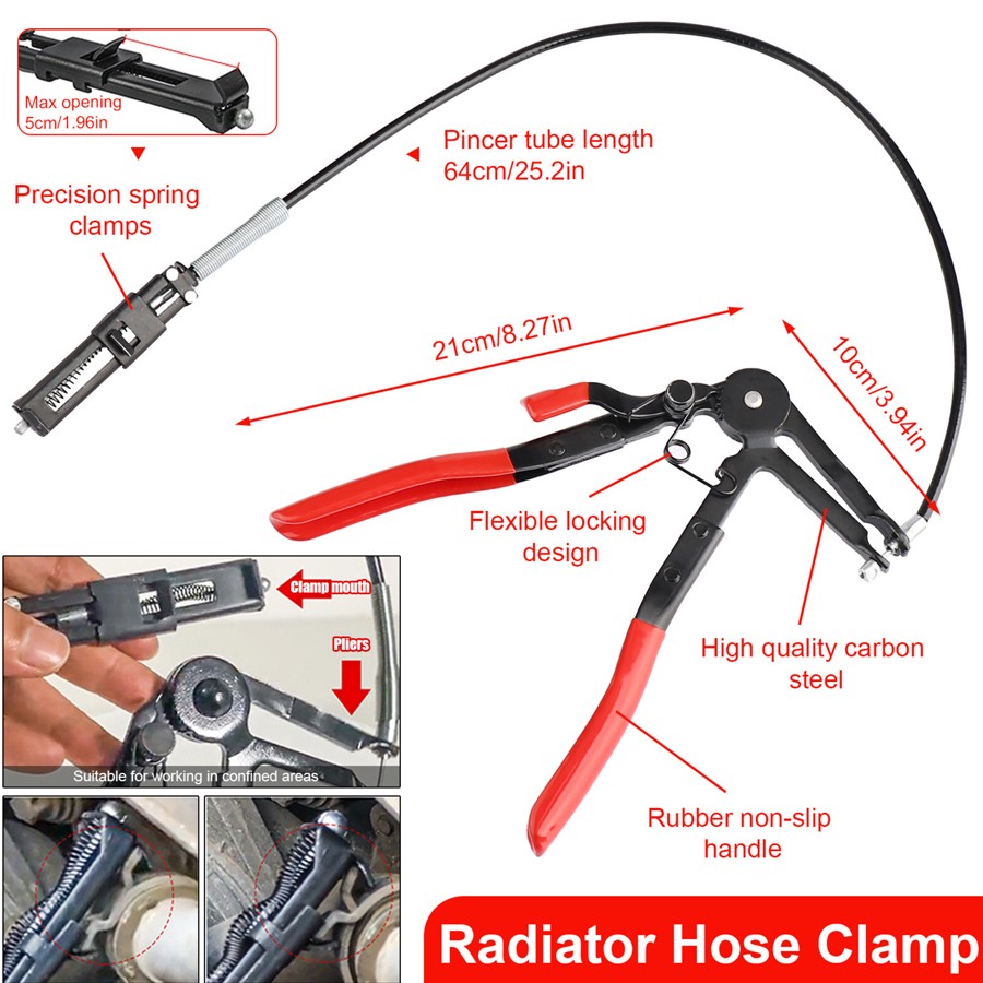 4Pcs Hose Clamp Pliers,Remover Kit with Long Reach Wire Spring Hose Clamp Pliers