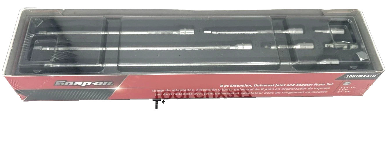 Snap-on Tools RED Foam 8pc 1/4″ Drive Extension & Adaptor Foam Set 108TMXAFR NEW