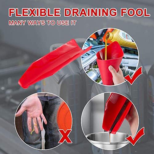 Flexible Draining Oil Funnel Foldable Guide Tool for Trucks Motorcycles Cars
