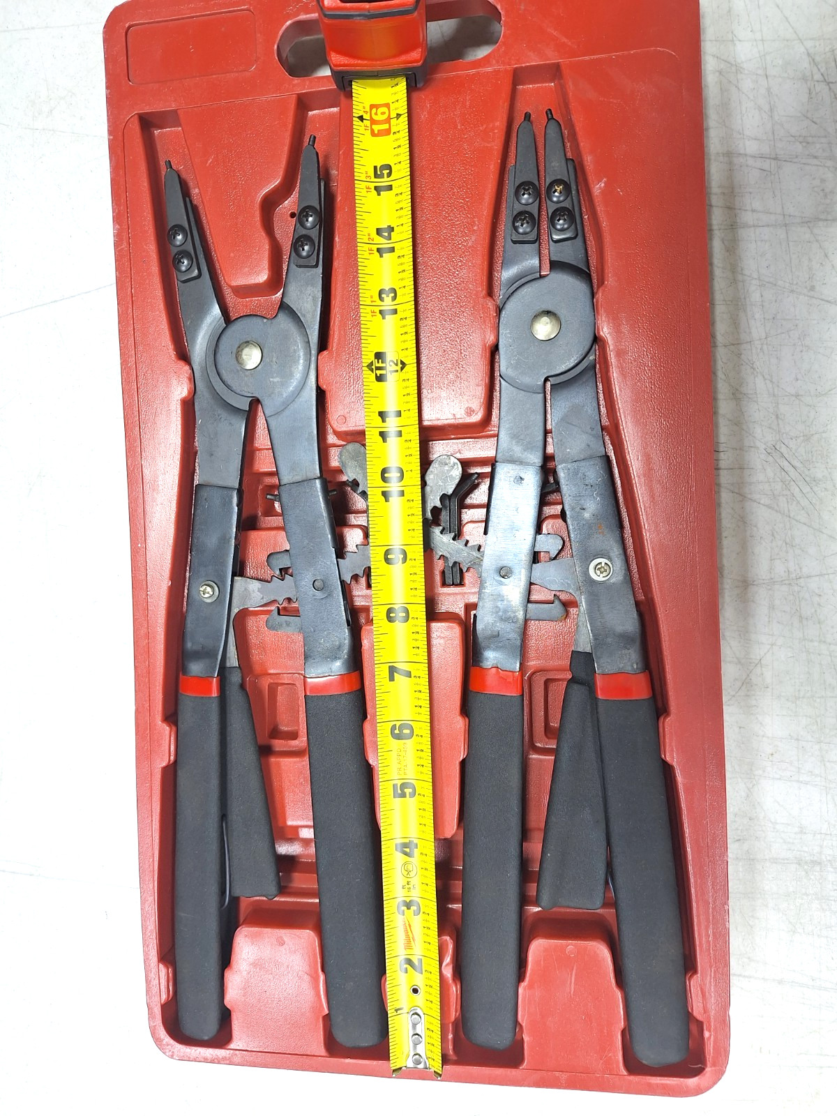 Universal Circlip Snap Pliers Tool Set, Retaining With Replacement Tips 16″