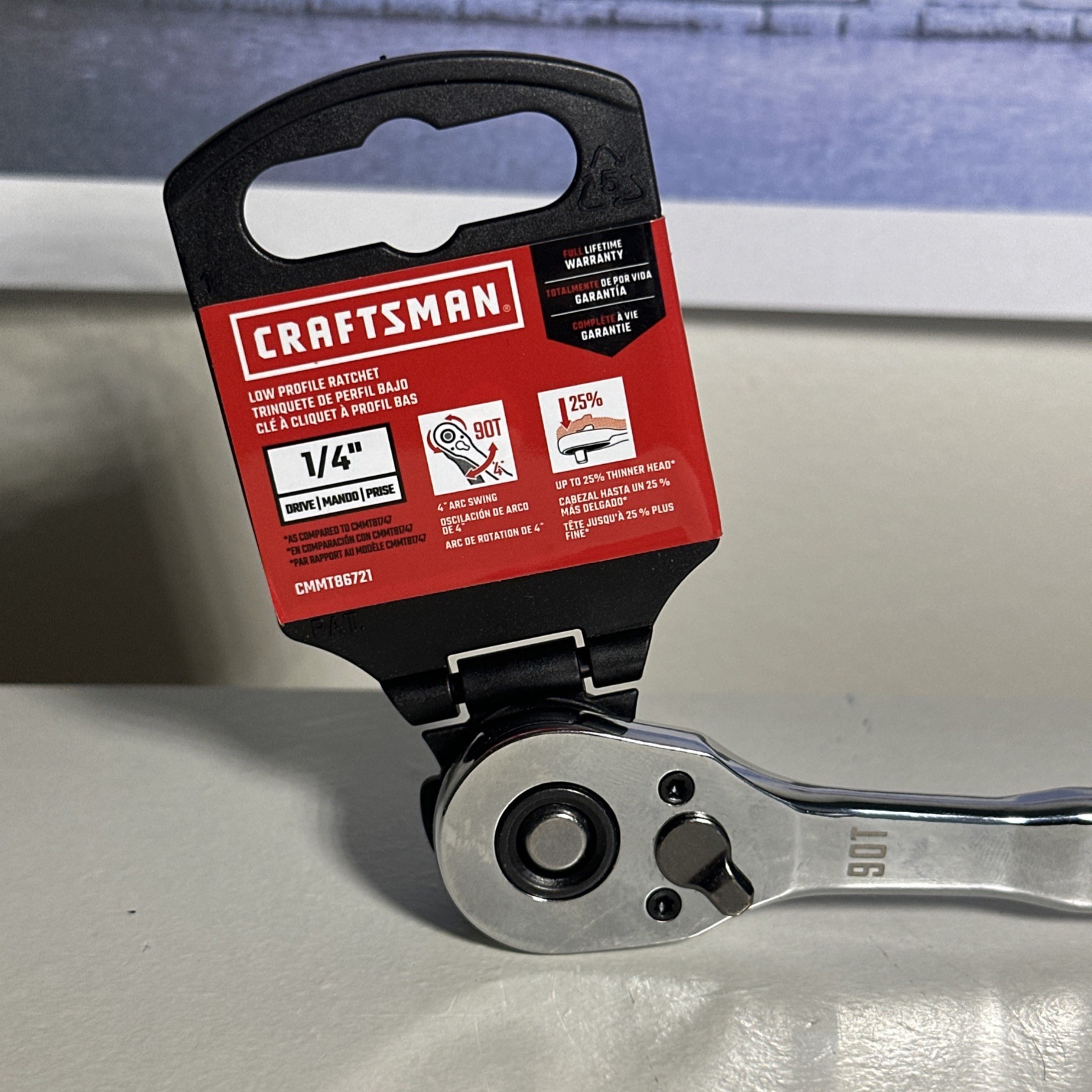 CRAFTSMAN 90Tooth 1/4-in Drive Full Polish Handle Ratchet New With Tag