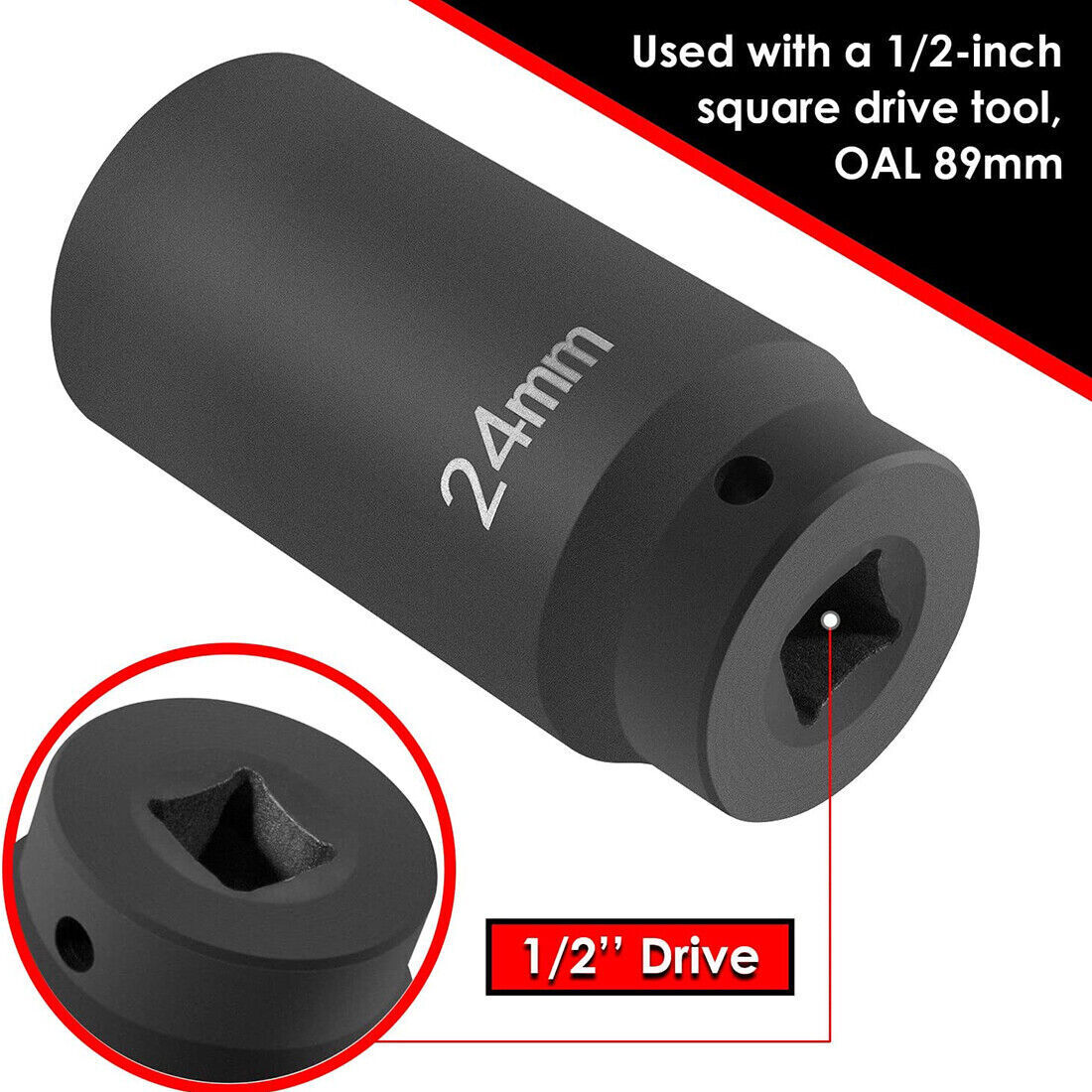 24mm Harmonic Balancer Socket for GM LS Engine Bolt Standard Impact Socket 77070