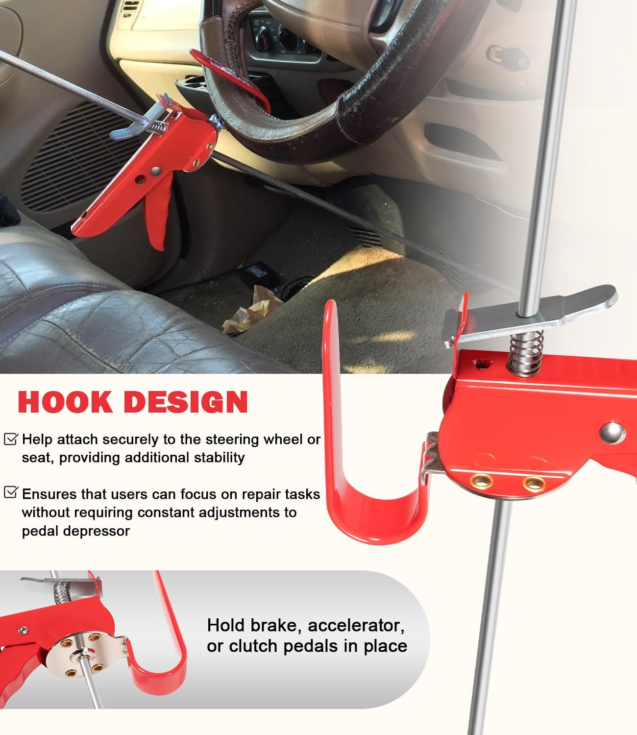 THE393 Universal Adjustable Throttle Pedal Depressor Tool Brake Pedal Depressor