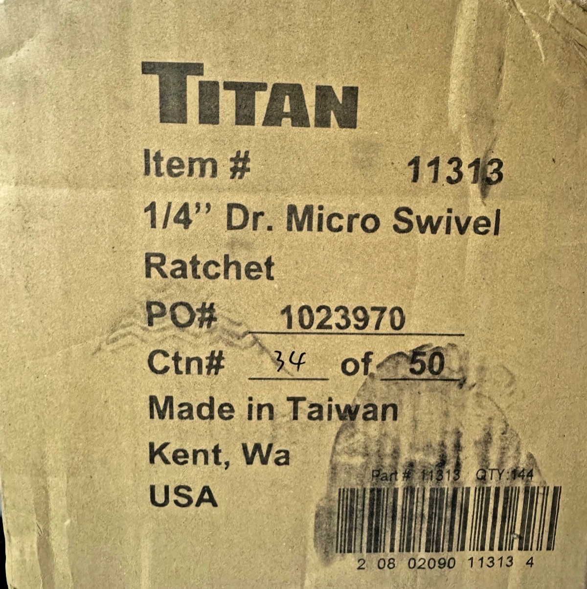 Titan 11313 1/4″ Drive Swivel Head Micro Ratchet Black