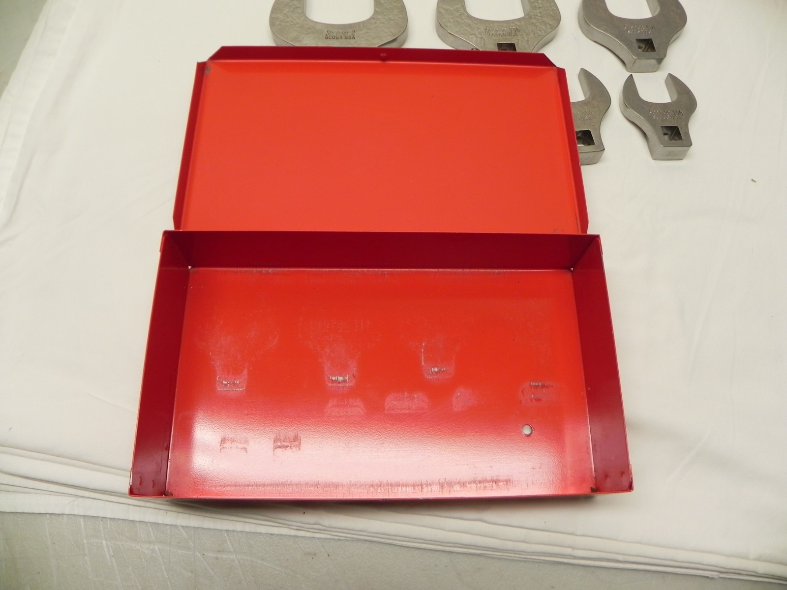 Snap-On 18 Pc 1/2» & 3/8» Dr SAE Open-End Crowfoot Wrench Set KRA40 Metal Box