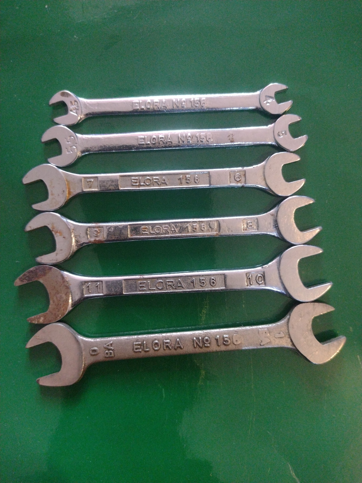 Elora No.156 miniature Spanners Sizes;4×4.5&5×5.5&7×6 &9×8&11×10&0BAx1BA
