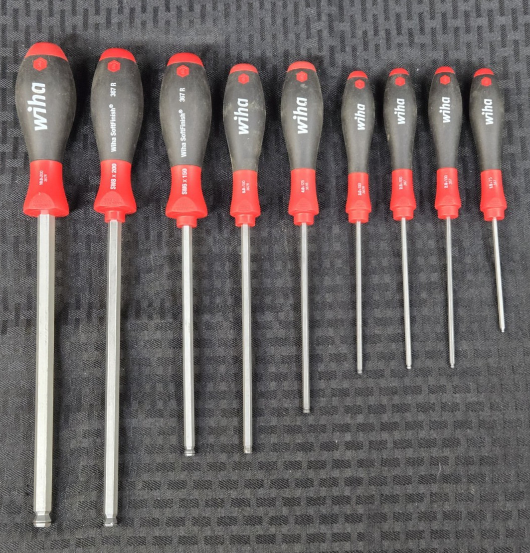 Wiha 367 R, SoftFinish Hex Screwdriver, Metric, Magnetic Tip, 9 Piece Set