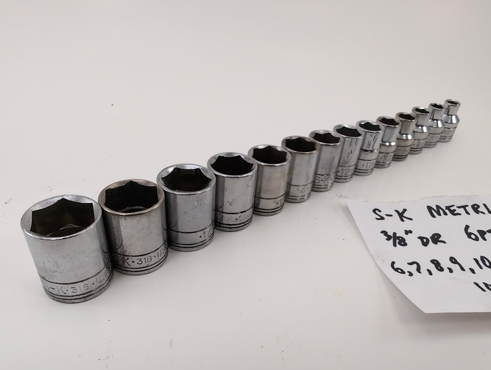 S-K METRIC 3/8″dr 6pt 14pc Set 6mm-19mm – Made in USA – SUPERB!!!