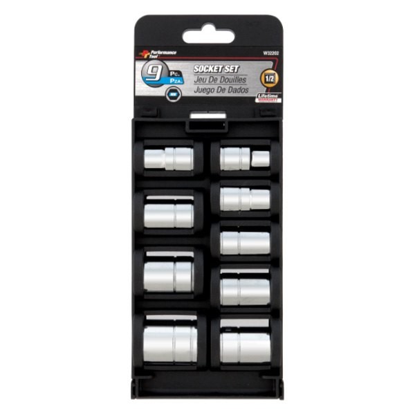 Performance Tool 1/2″ Drive 6-Point Metric Socket Set 9 Pieces