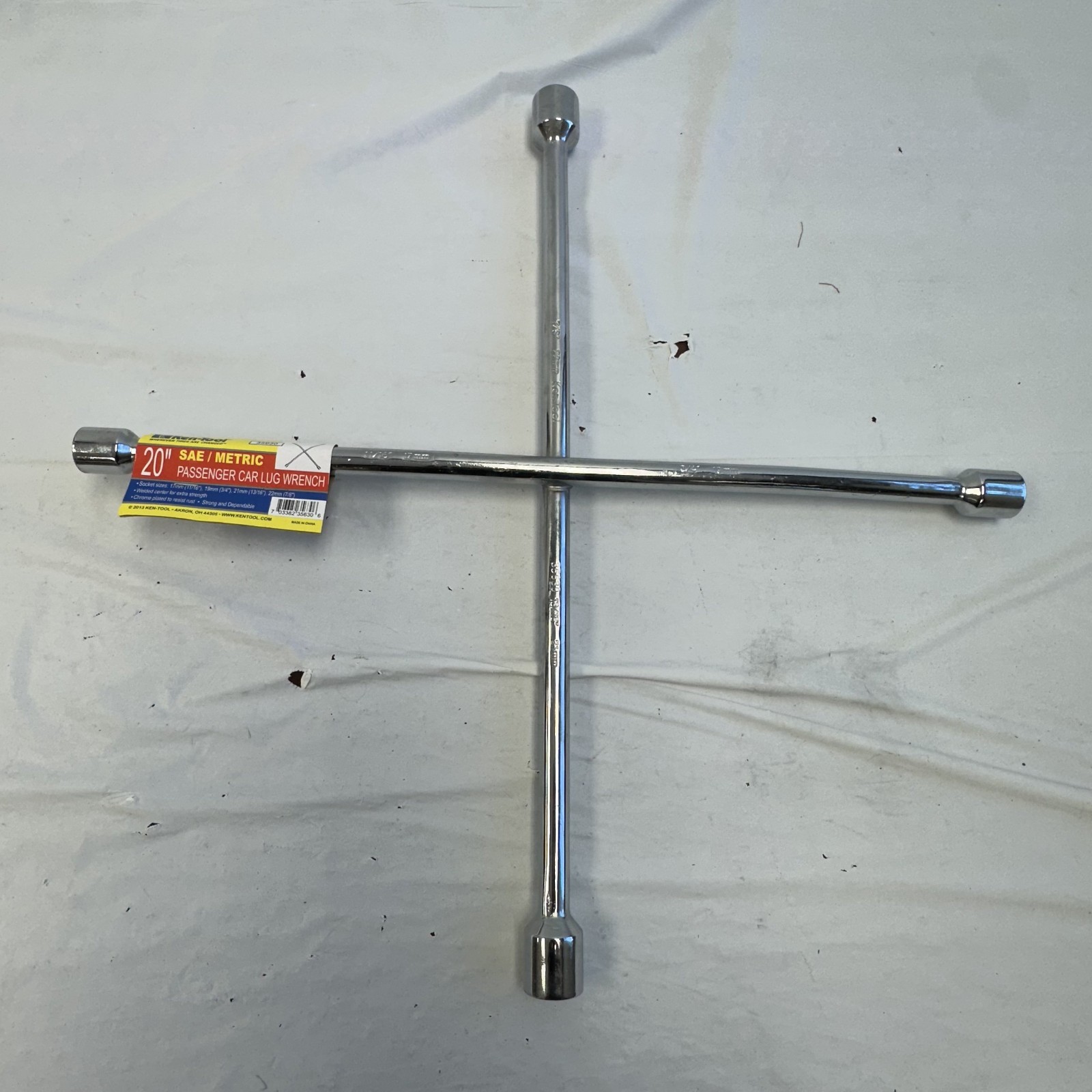 Ken-Tool 35630 20″ 4-Way Lug Wrench Chrome SAE Metric Passenger Cars