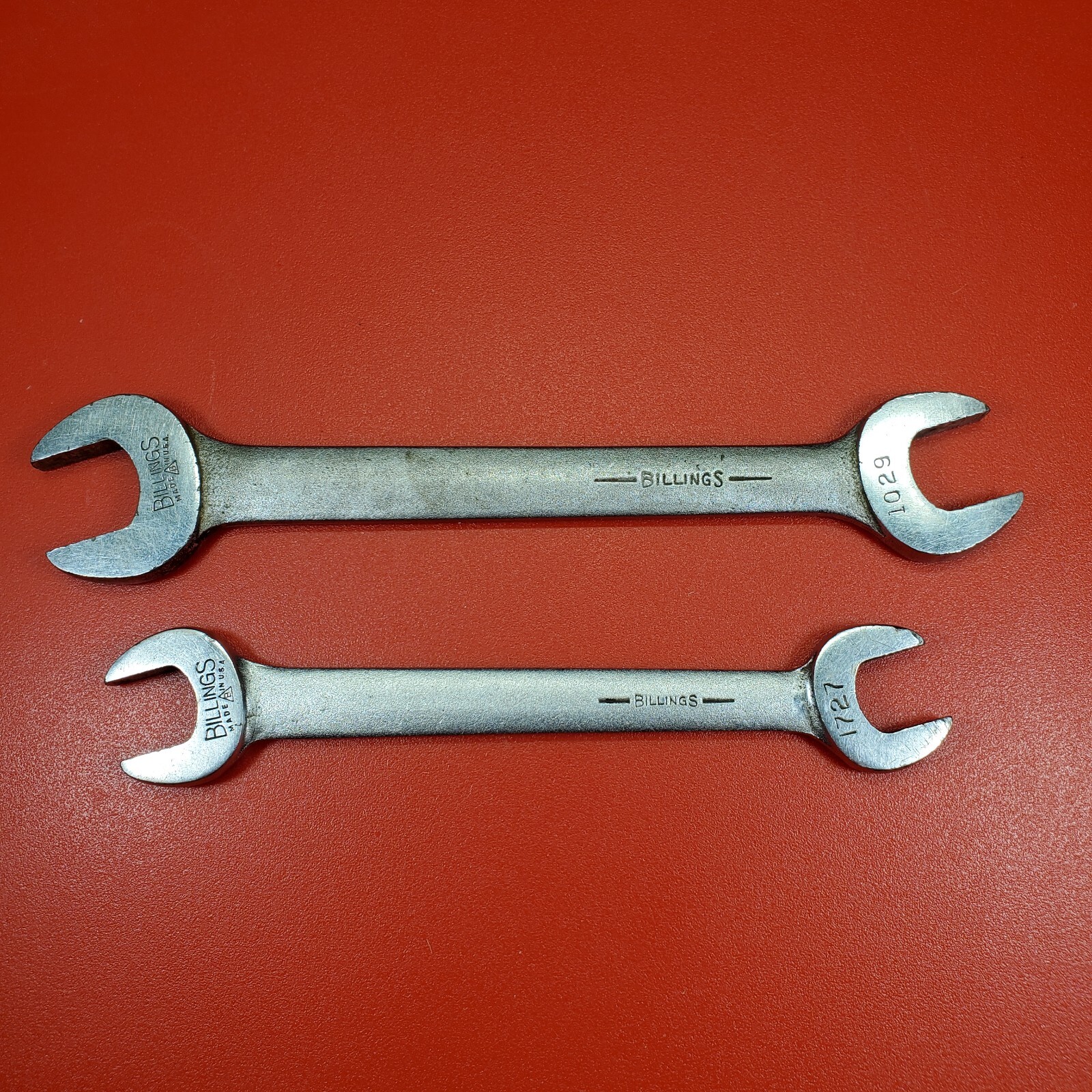 Billings SAE Open End Wrenches 9/16 x 5/8″ 1727 11/16×25/32″ 1029 Lot of (2) VTG