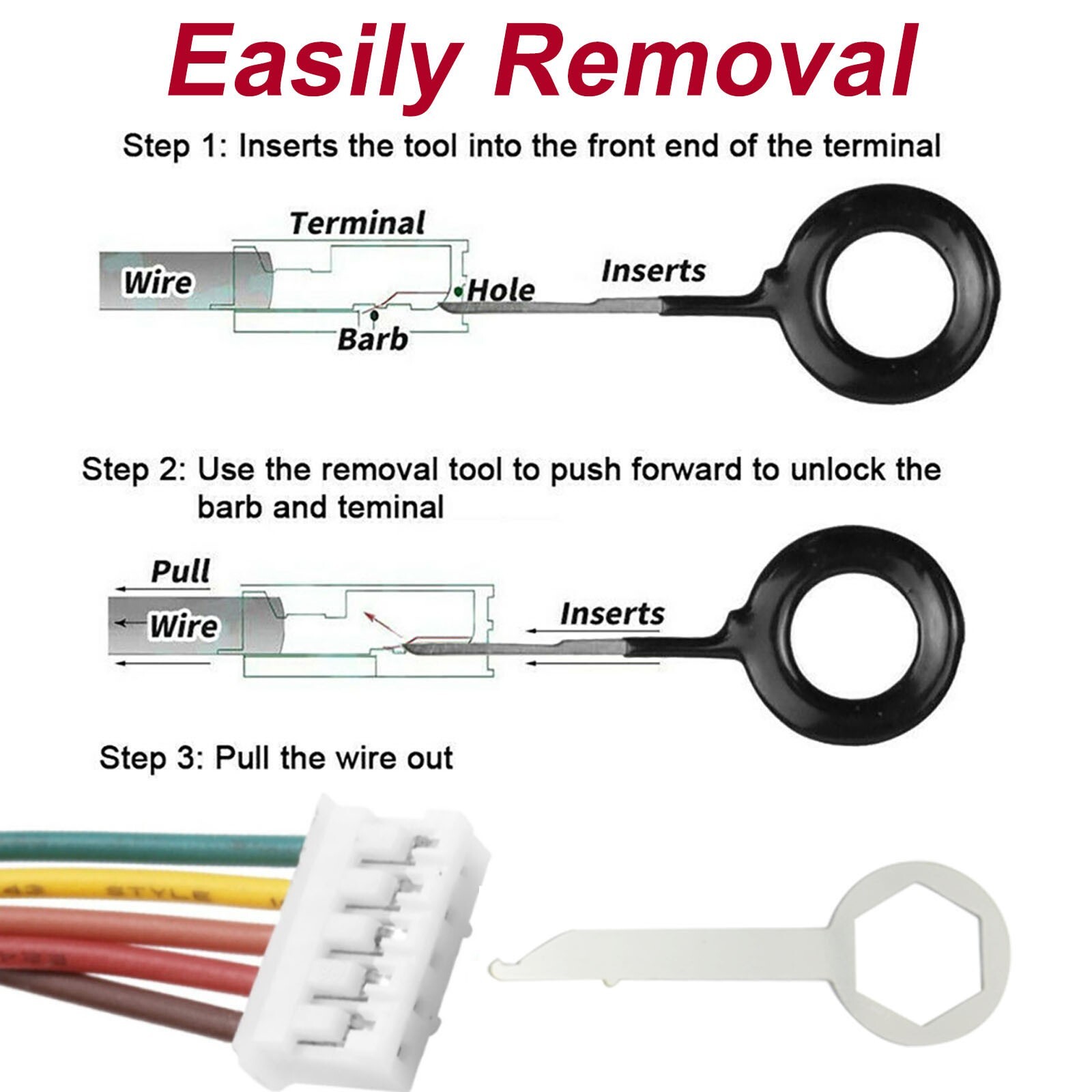 84Pcs Terminal Removal Tool Kit Connector Release Pin Ejector Key Wire Pliers