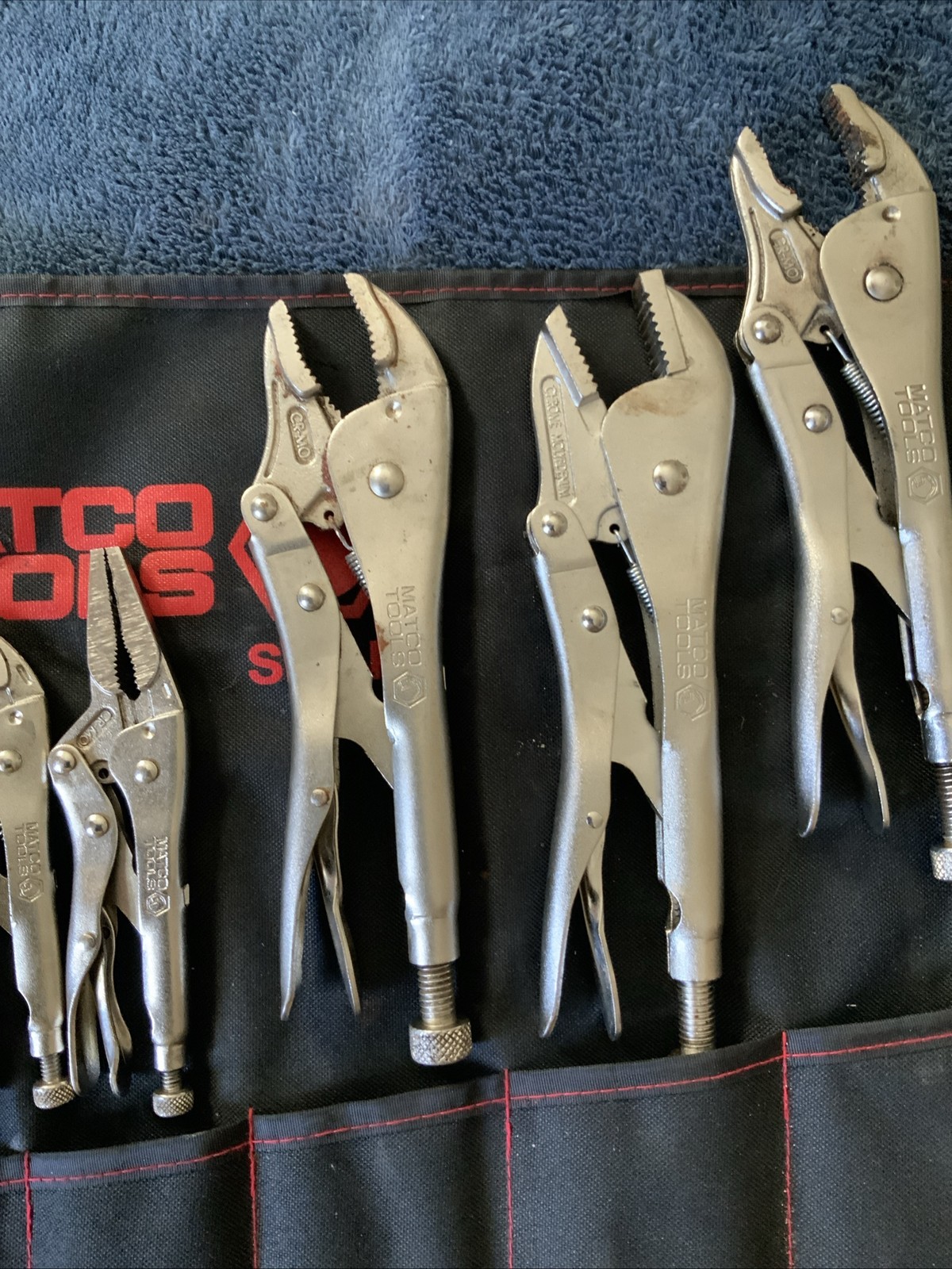 Matco Smlp7, 7pc Locking Pliers Set, 1 Is Broken..l.see Descrip