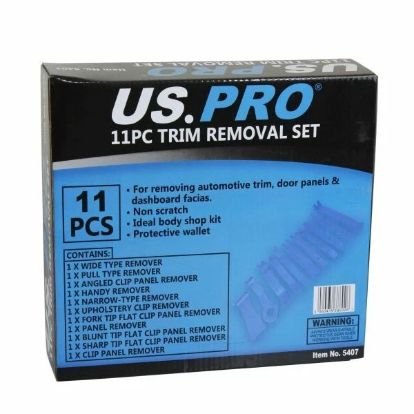 Trim Removal Non Scratch 11pc Set with protective wallet US Pro 5407