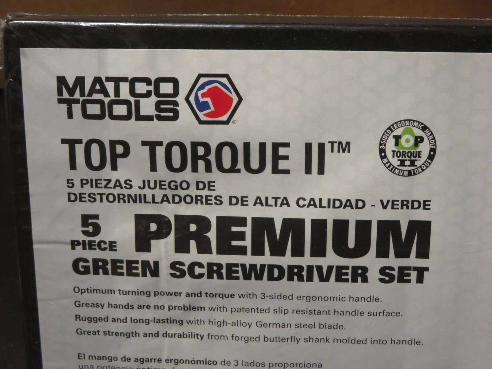 Matco 5pc. Screwdriver Set SSPCG5CA Green with form fit tray , New