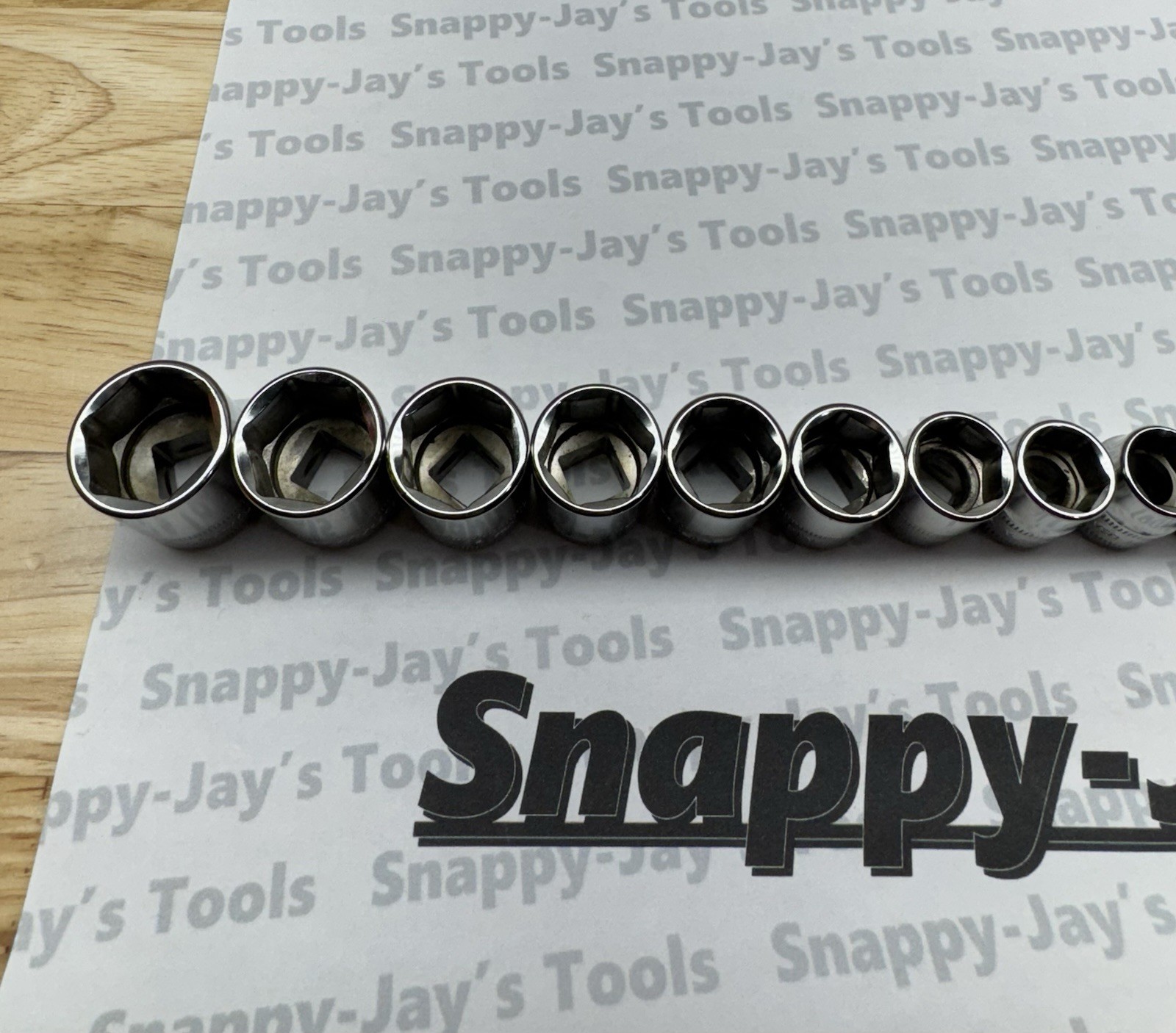 Snap-on Tools USA NEW 14pc 3/8” Metric 6-Point Chrome Socket Set Sizes 6mm-19mm