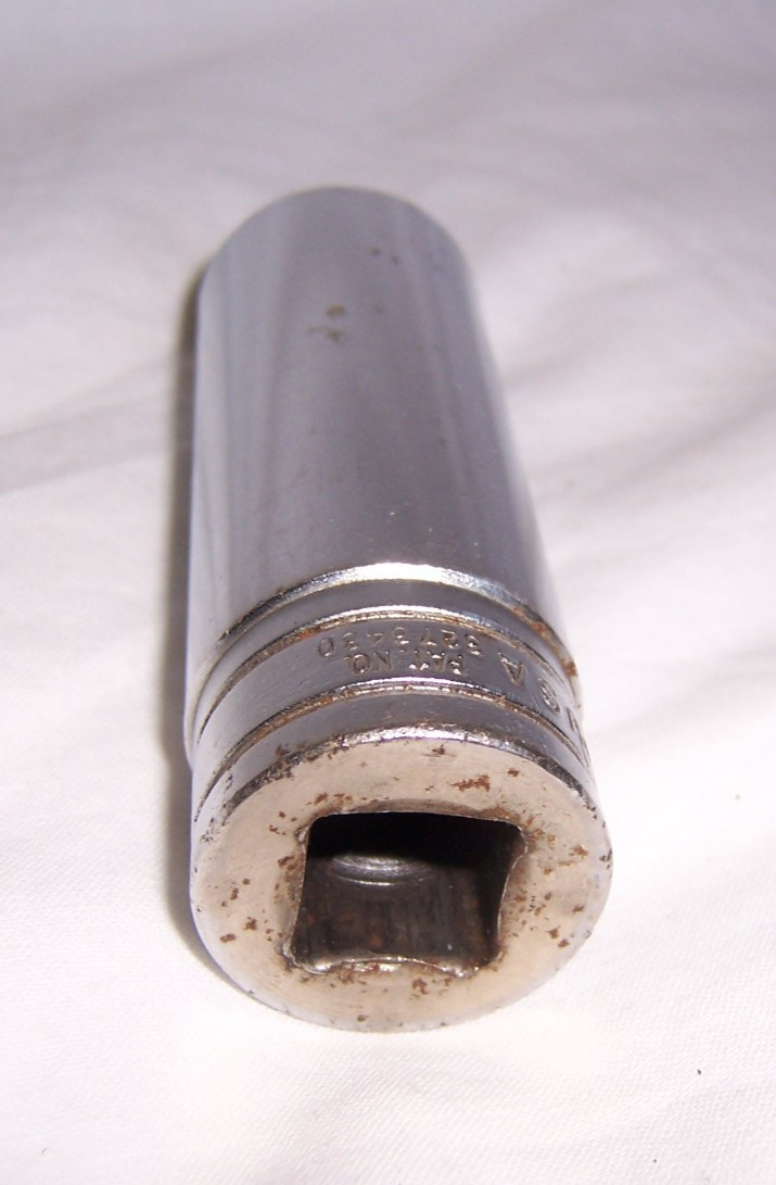 Vintage Snap On Underlined Logo Deep 13/16″ Socket 12 Point 1/2″ Drive S-261 USA