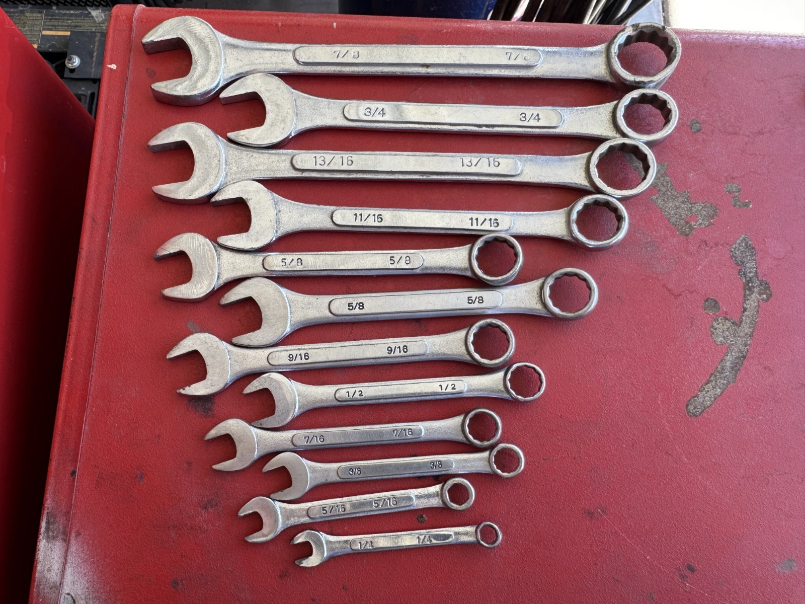 12-piece standard (SAE) combination wrench set