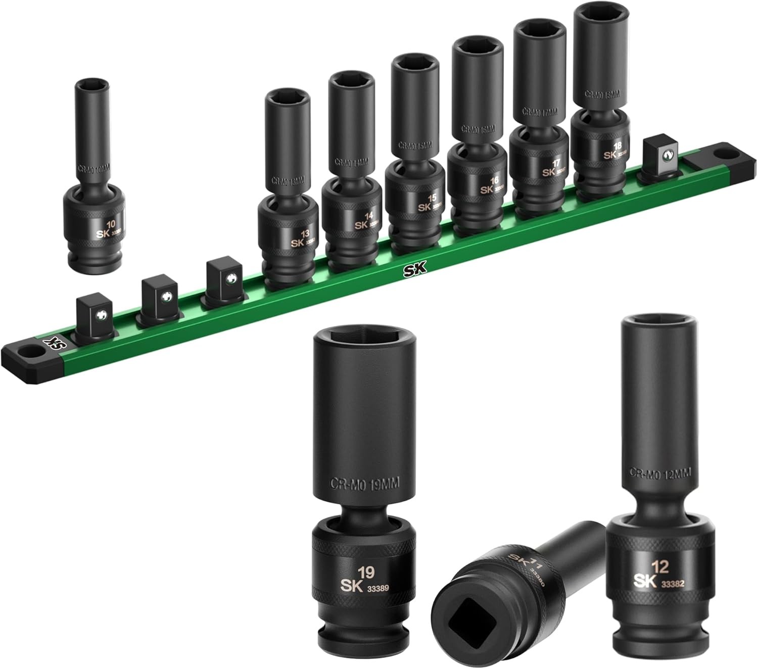 SK 3/8″ Drive Universal Impact Socket Set, Deep Swivel 3/8″