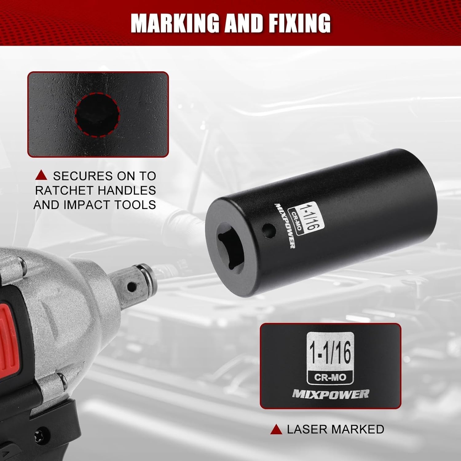 Durable 1/2″ Drive Deep Impact Socket 1-1/16″ – ANSI Compliant Quality Guarantee