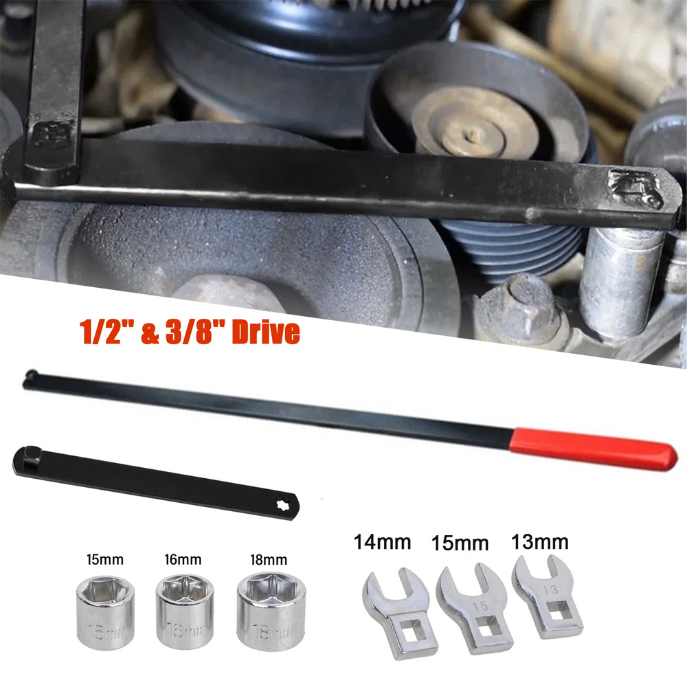 Serpentine Belt Tool Kit,Universal 3/8″ 1/2″ Drive Serpentine Belt Adjust Tighte