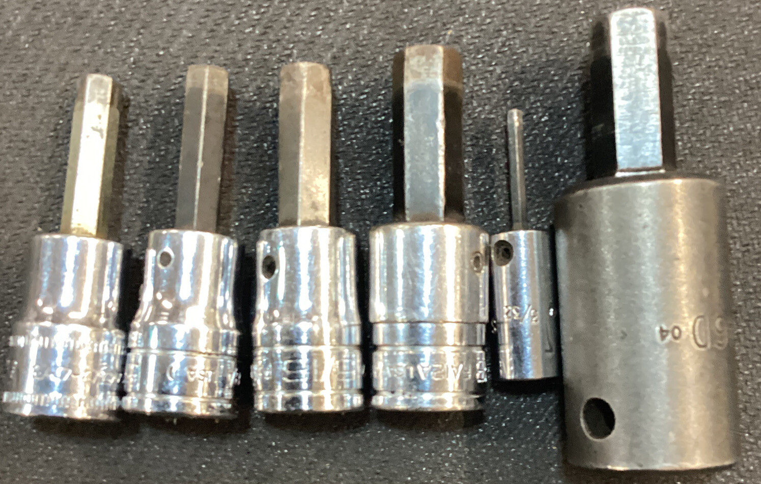 Snap On 5 piece Allen Hex Socket Set Fam6e, S6137, fa12a, fa10b, fa8a, Mac VP146