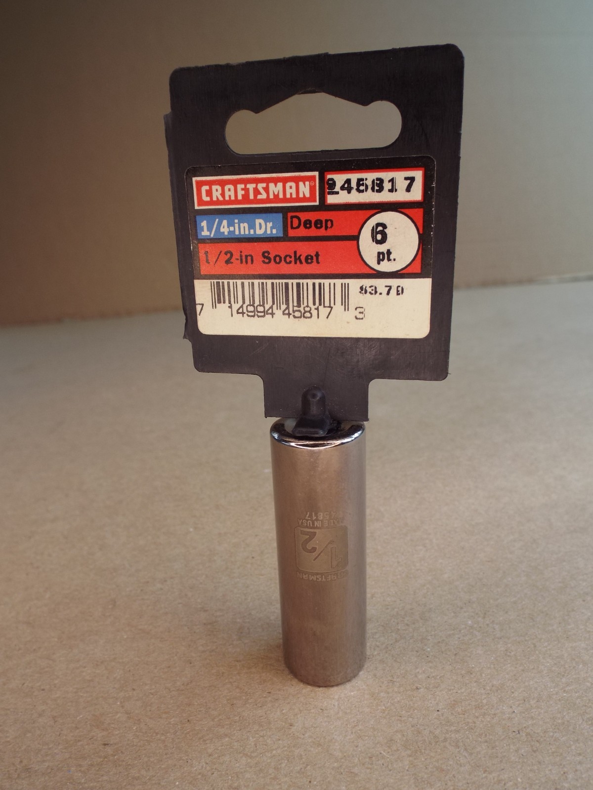 VTG NOS New Other Craftsman 1/2″ USA Laser Deep Socket 1/4″ Dr 6 Pt Nice! (Read)