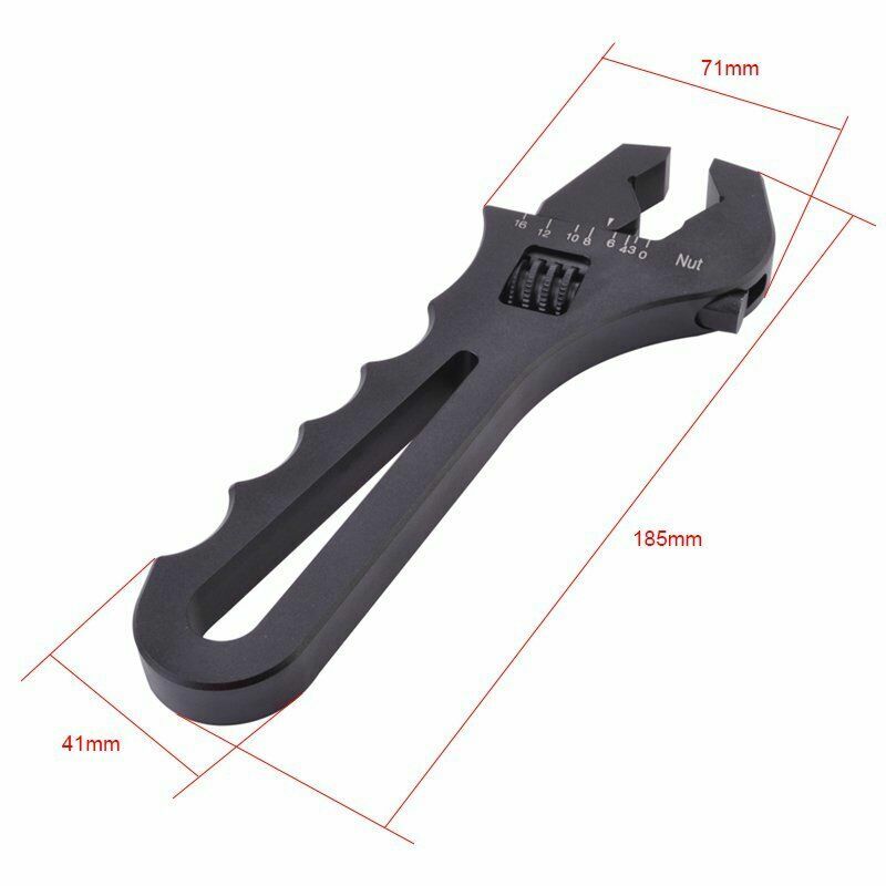 3AN-16AN Adjustable Wrench Black Aluminum Tool Spanner for Hose End Fitting