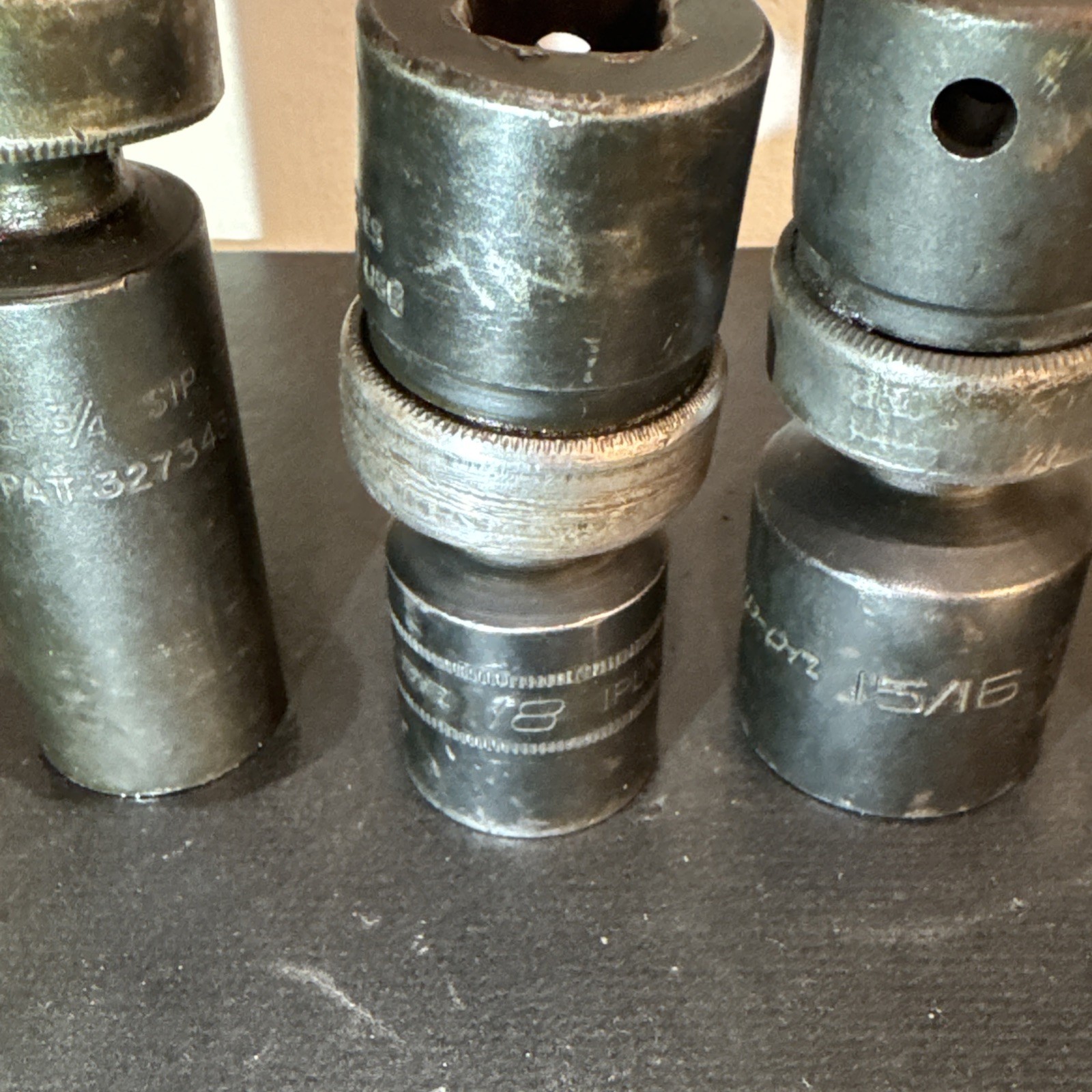 Lot Of 6 SNAP-ON 1/2 Drive Swivel Sockets Metric & Standard Size In Description