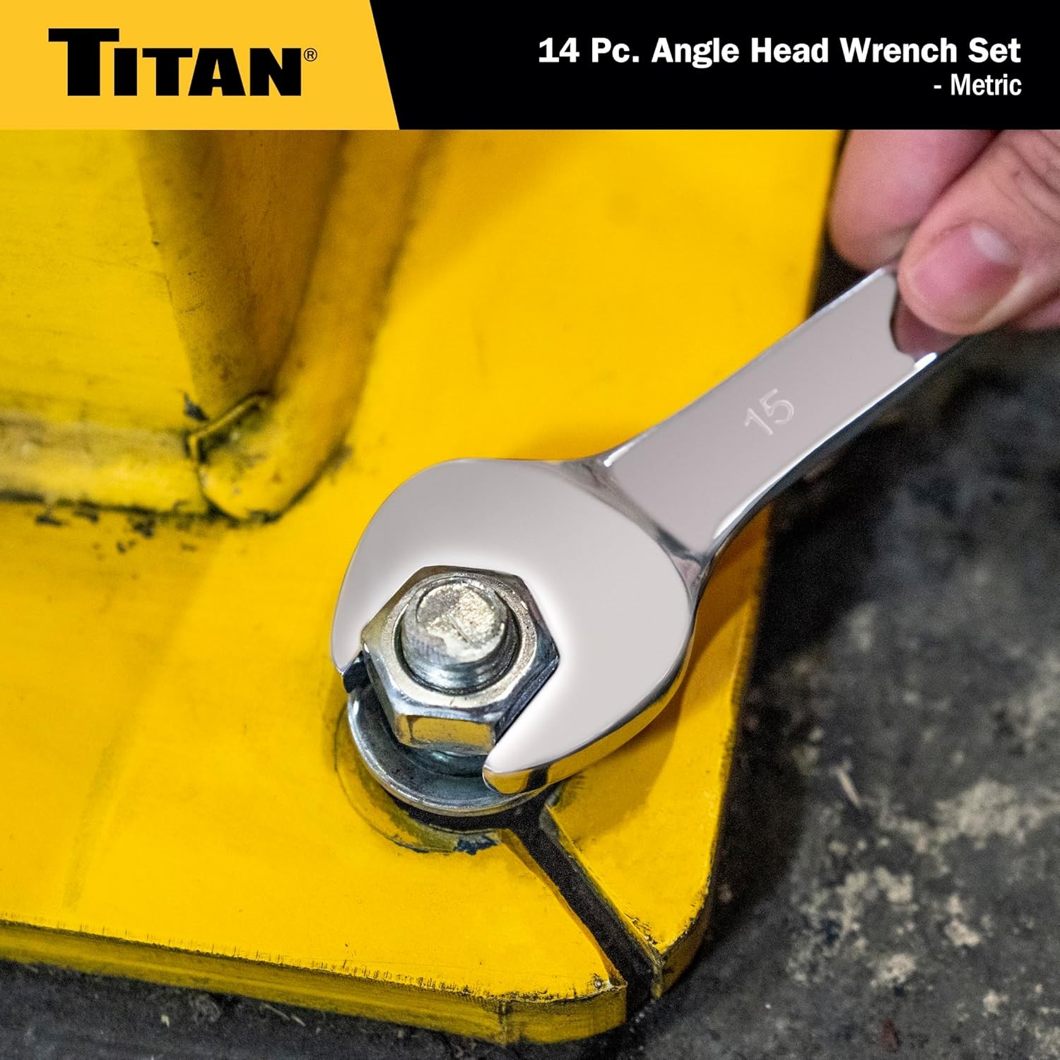 Titan Tools 14-Piece Metric Angle Head Open End Wrench Set (17284)