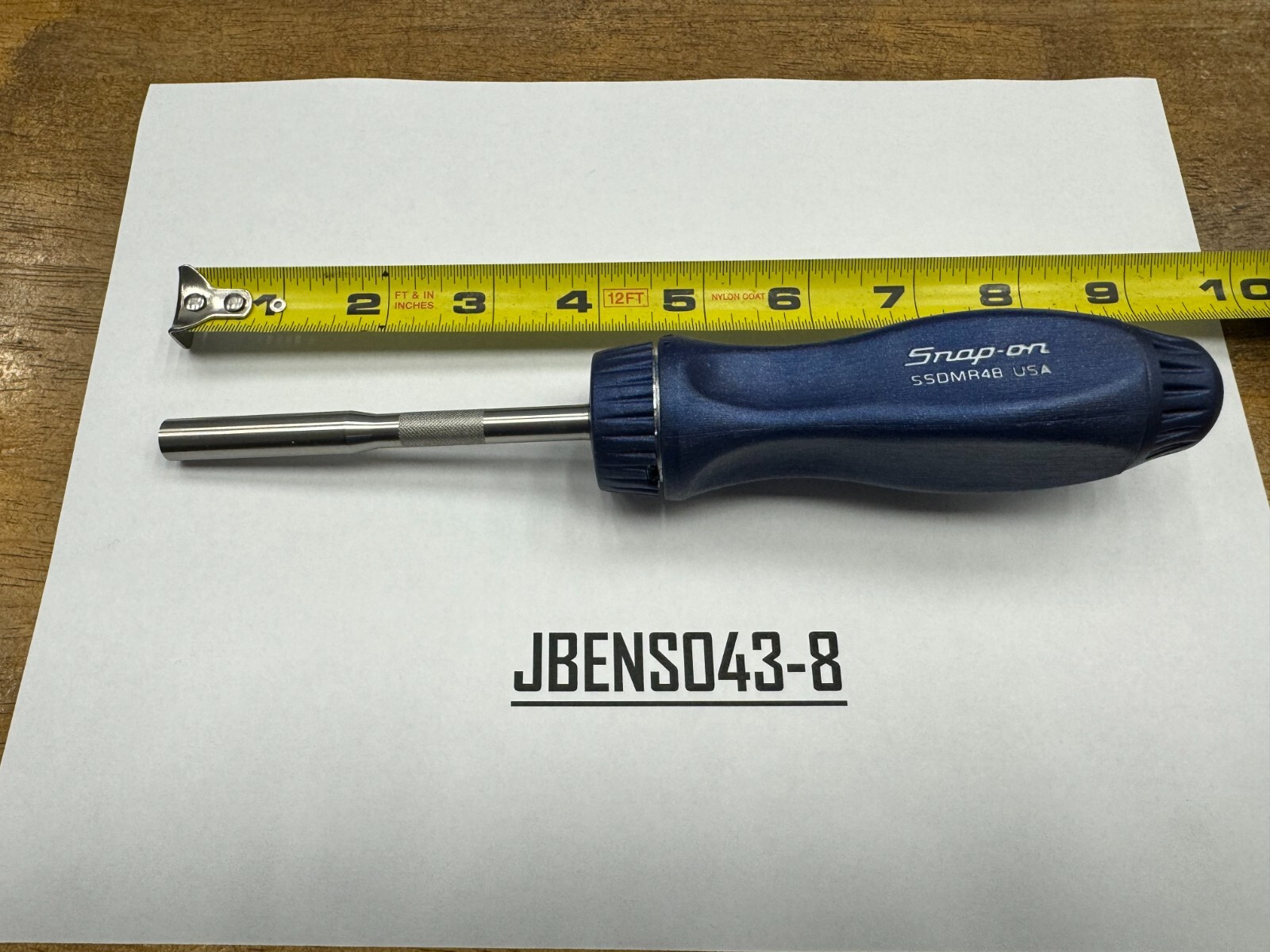 Snap-on Tools NEW POWER BLUE Hard Grip Ratcheting Screwdriver w/o Bits SSDMR4BMB