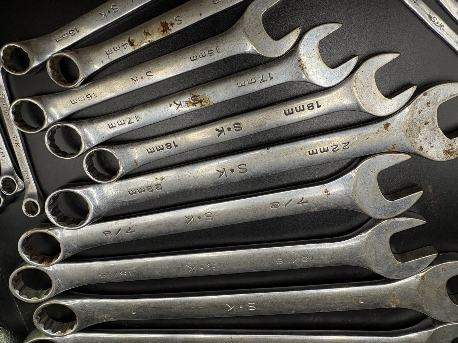 S K wrench Lot Of 16 Various Size Wrenches