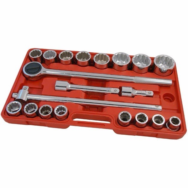 Heavy Duty 20PC 3/4IN DR SOCKET SET 19 to 50mm 495mm Sliding T-Bar