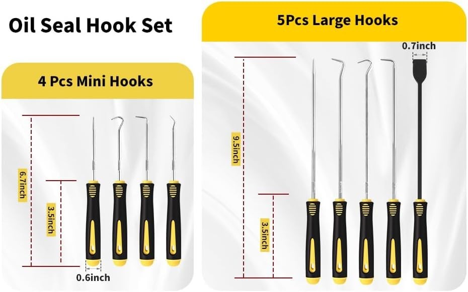 PCS Hook and Pick Tool Set with Scraper- Automotive Pick Set with Metal Pick …