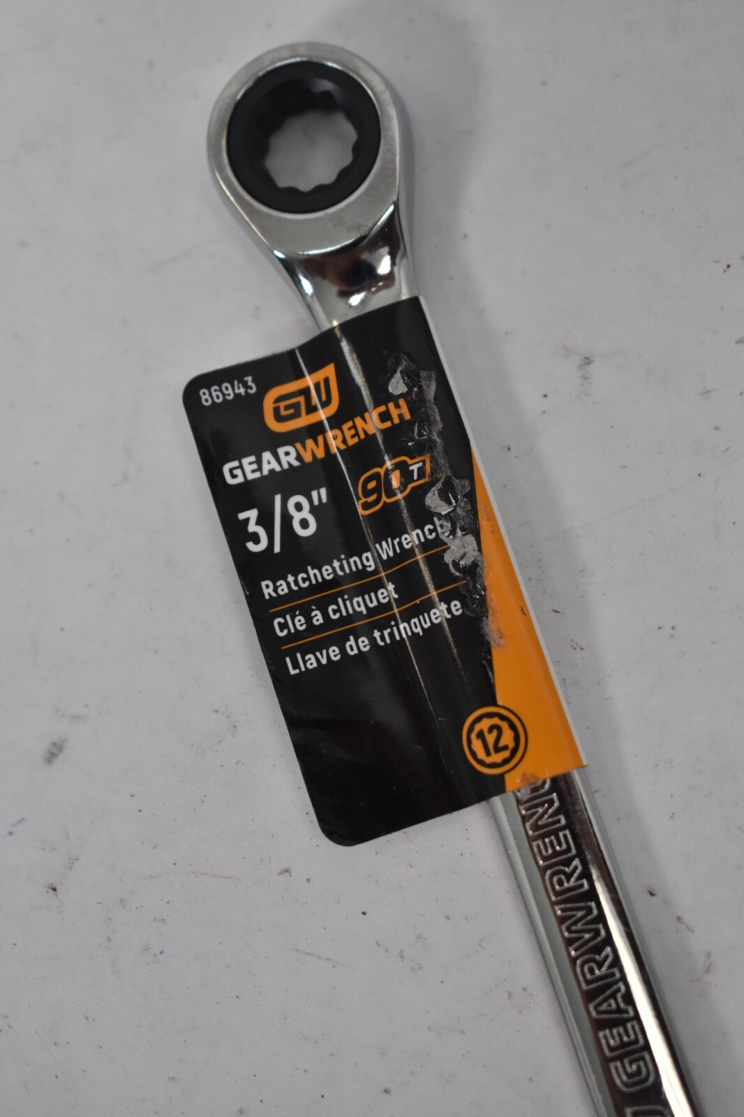 Gearwrench 3/8″ () Tooth 12 Point Combination Ratchet Wrench Chrome Finish 86943